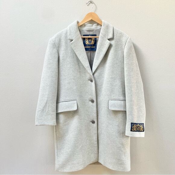 Aritzia Sunday Best Gray Oversized Menswear Wool Kennedy Coat Women's Small $249 - Picture 1 of 15